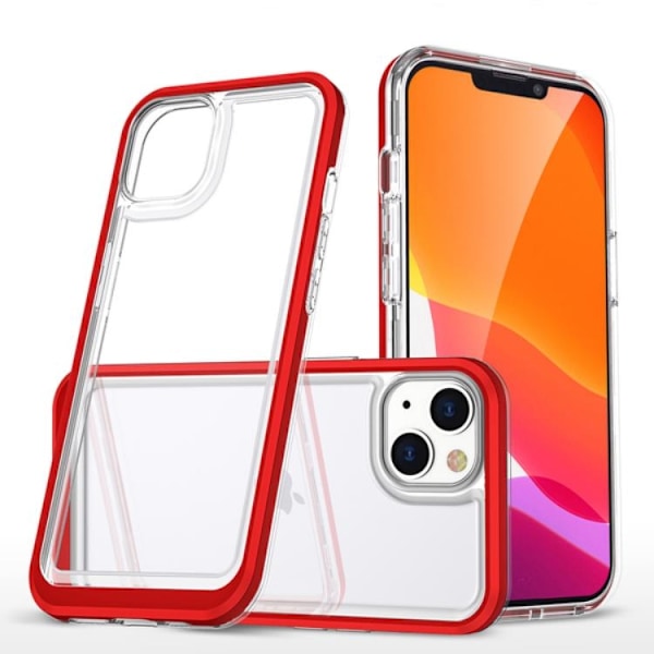 Mobilskal till iPhone 14 Plus Clear 3in1 - Röd Röd