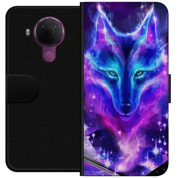 Plånboksfodral till Nokia 5.4 med Neon Varg