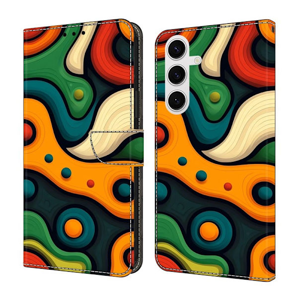 Samsung Galaxy S26 Plånboksfodral Fällbart Ställ Konstläder Mönstertryck - Målad