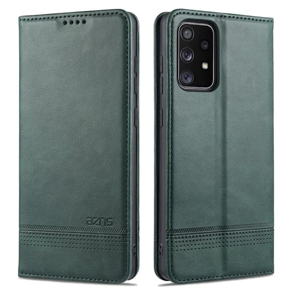 AZNS Design Plånboksfodral i Konstläder för Samsung Galaxy A72 - Grön