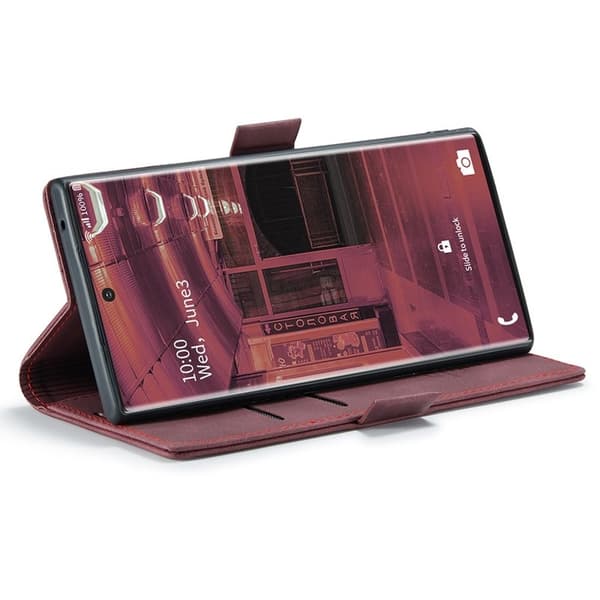 CASEME Simplicity Plånboksfodral Konstläder Samsung Galaxy Note20 Ultra Vinröd