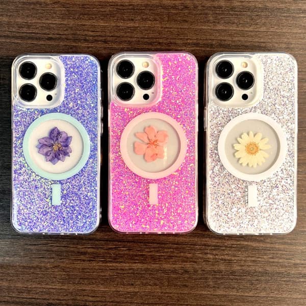 BOOM iPhone 14 Pro Max -puhelinkuori Magsafe Drop-Proof - Pink Flower Rosa