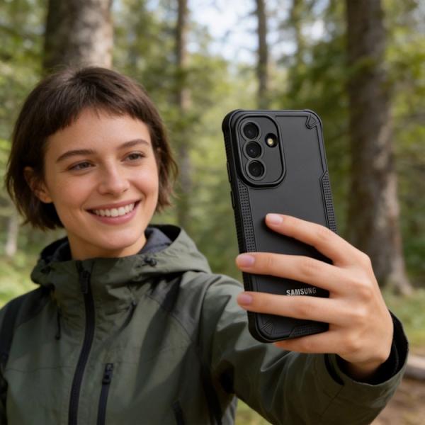 Tech-Protect Mobilskal För Galaxy A57 5G Rugged Shield - Matt Svart Svart