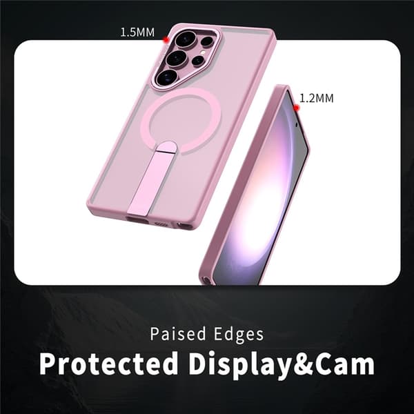 Mobilskal till Galaxy S25 Ultra MagSafe Kickstativ Acrylic Rosa