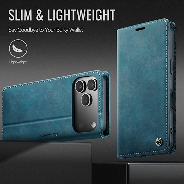 Caseme iPhone 17 Pro Max Plånboksfodral RFID-Skydd 033 Grön
