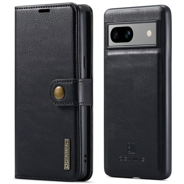 DG.MING Google Pixel 7A Plånboksfodral Äkta Läder 2-i-1 - Svart Svart
