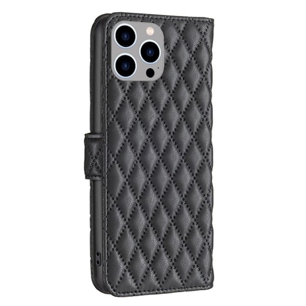BINFEN iPhone 14 Pro Max Plånboksfodral Rhombus - Svart Svart