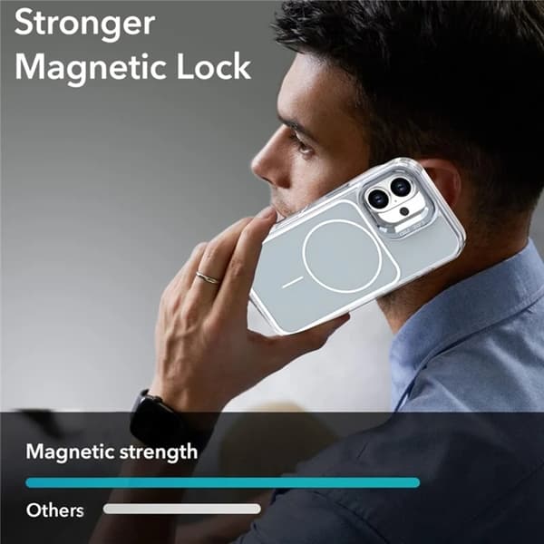 Mobilskal till iPhone 16 Plus MagSafe Lens Kickstand med Handrem - Grå Grå