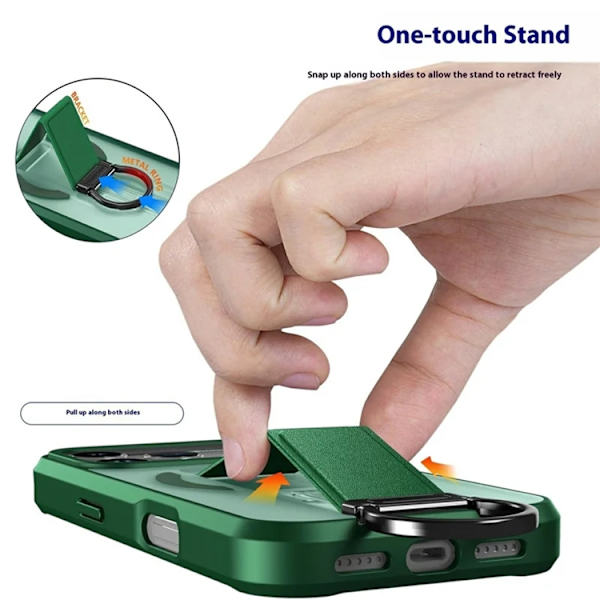 Mobilskal till iPhone 17 Pro Max Magsafe D-Ring Kickstand - Grön Grön