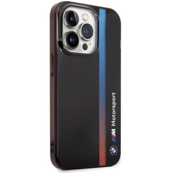 BMW iPhone 14 Pro Max Mobilskal IML Tricolor Stripe - Svart