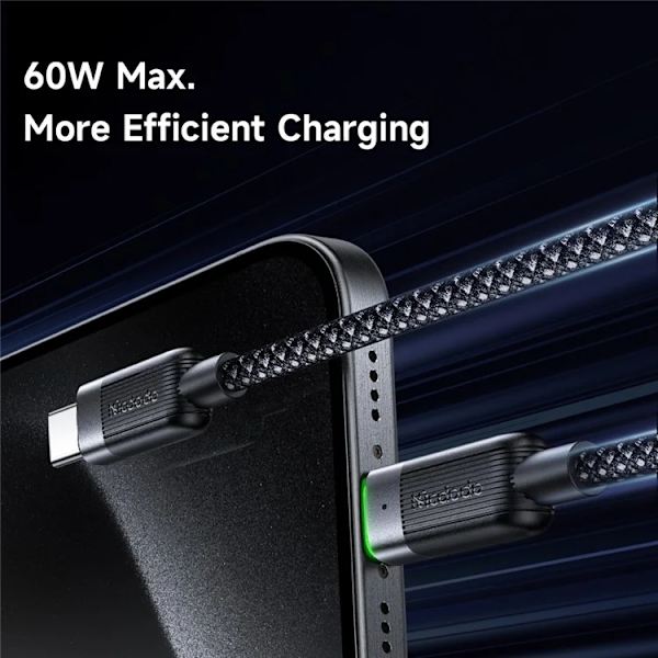 MCDODO USB-C - USB-C 60W Kabel 1.2m CA-2000 - Svart Svart