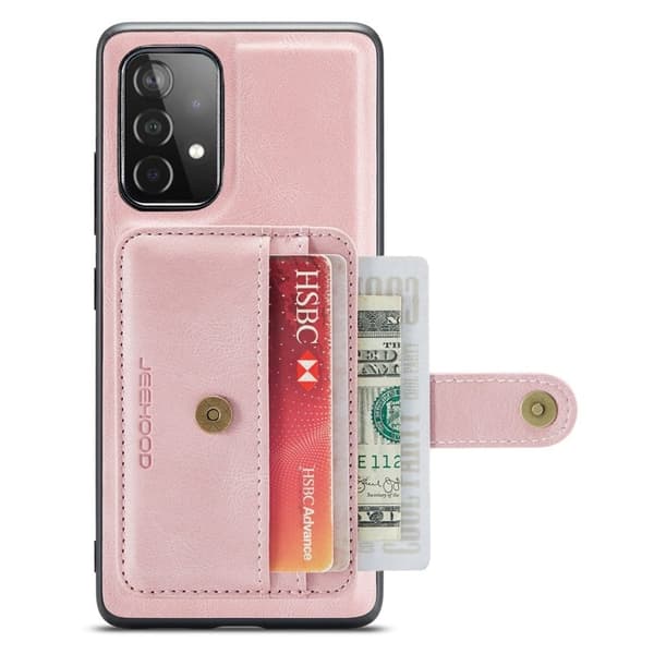 JEEHOOD Samsung Galaxy A52 4G/5G Plånboksfodral Konstläder Rosa