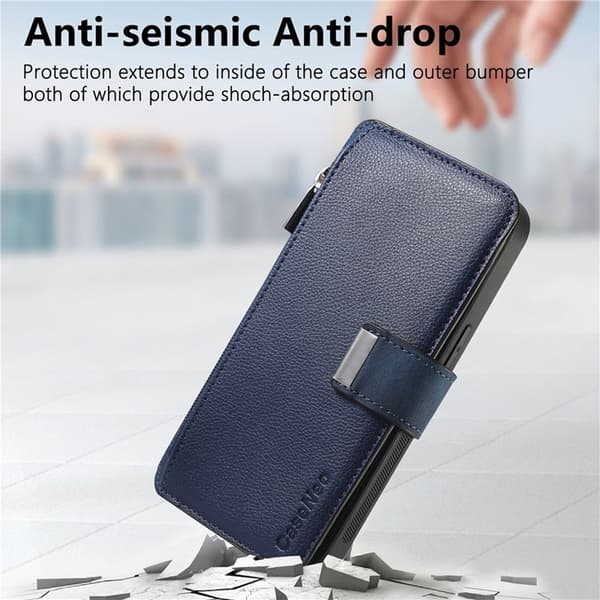 CASENEO MW-02 iPhone 17 Plånboksfodral Detachable Konstläder - Blå Blå