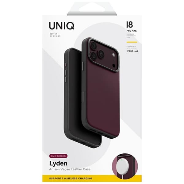 UNIQ Mobilskal För iPhone 18 Pro/17 Pro Lyden DS Magclick - Burgundy