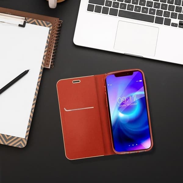 Galaxy A16 5G Pung Etui Luna Guld - Rød Röd