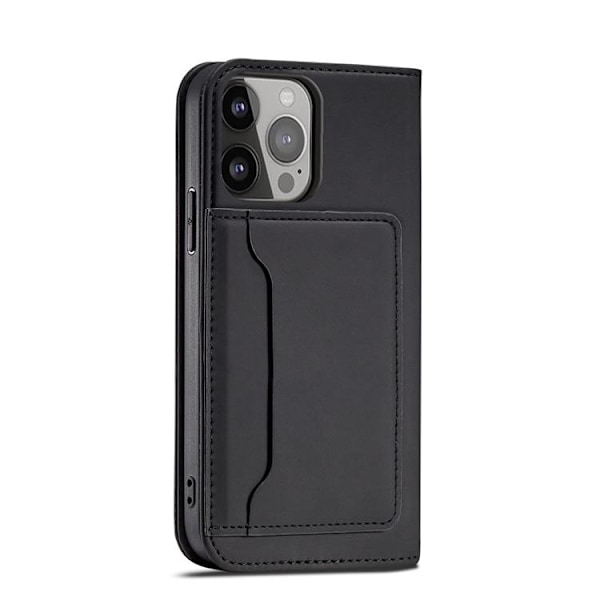 iPhone 13 Pro Max Plånboksfodral Magnet Stand - Svart Svart