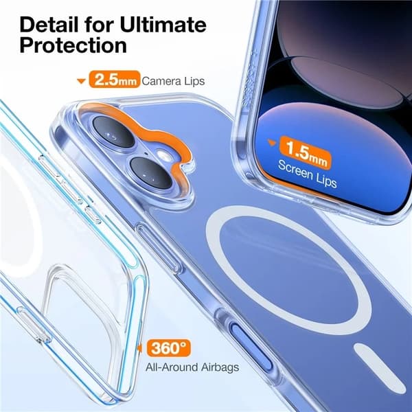 TORRAS Mobilskal till iPhone 16 Magsafe - Transparent