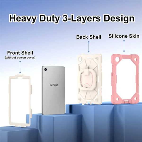 Lenovo Tab K9 Mobilskal Silikon Kickstand Roséguld