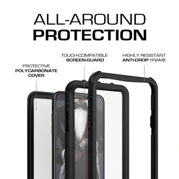Ghostek Nautical Vattentät Skal iPhone XS Max - Svart Svart