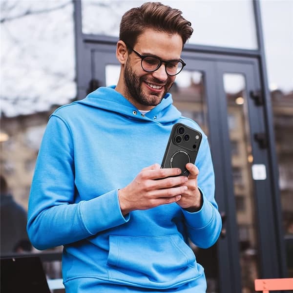 Mobilskal till iPhone 17 Pro MagSafe Kickstand Carbon Fiber - Blå Blå