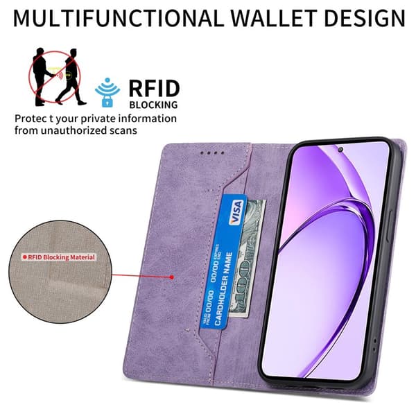 Plånboksfodral för Samsung Galaxy S26 RFID Blocking Konstläder - Lila