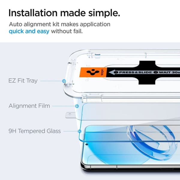 Spigen GLAS.TR „EZ FIT“ 2-pak til Samsung S23 gennemsigtig Transparent