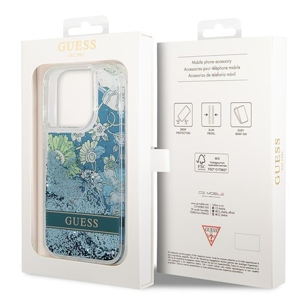 Guess iPhone 13 Pro Max Skal Flower Strap - Grön