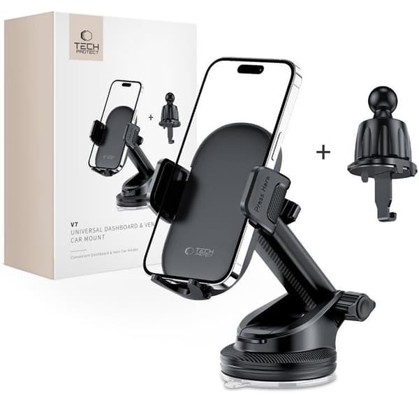 Tech-Protect Mobilhållare Instrumentbräda Universal V7 - Svart Svart