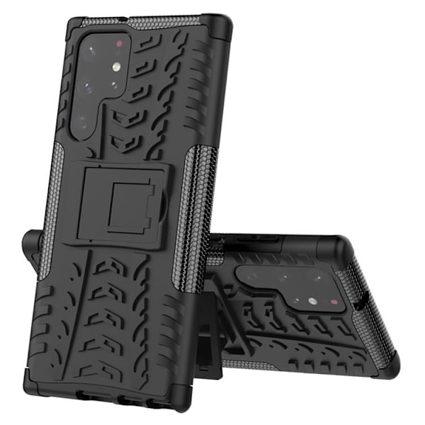 Tire Texture Kickstand Skal Galaxy S22 Ultra 5G - Svart Svart