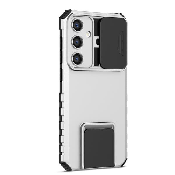 Mobilskal för Samsung Galaxy S26 Plus Kamera Skydd PC + TPU - Silver