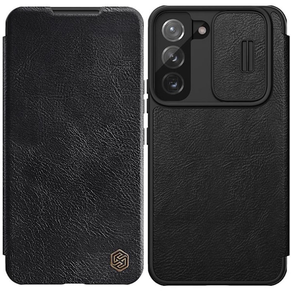 Nillkin Galaxy S22 Plus Plånboksfodral Qin Läder Pro Holster Flip - Svart Svart