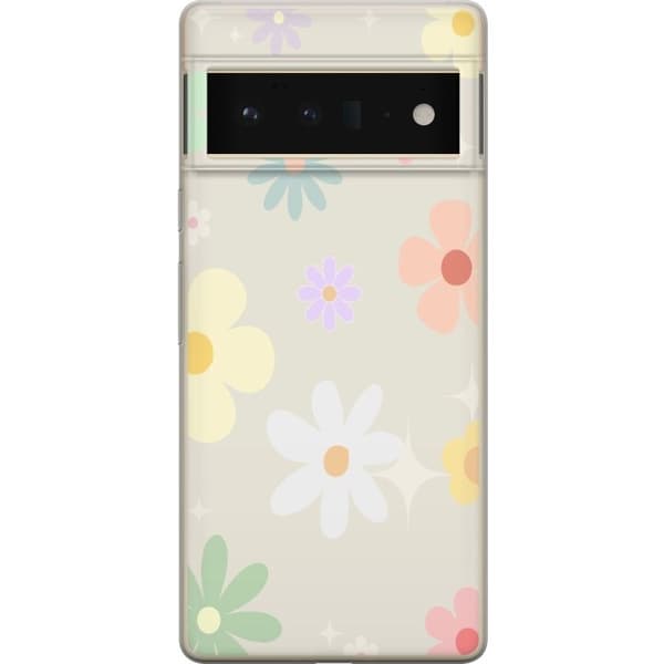 Google Pixel 6 Pro mobiltelefonetui med fejede blomster