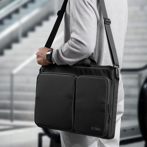 Tech-Protect Computertaske 17" Defender - Sort Svart