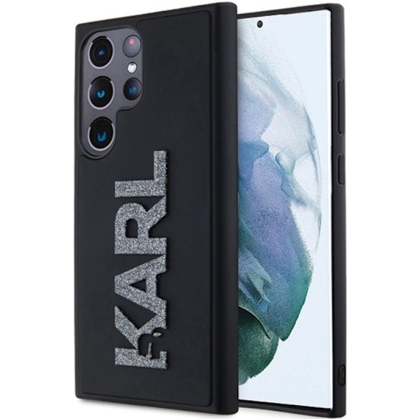 Karl Lagerfeld Galaxy S23 Ultra Mobilskal 3D Rubber Glitter Logo Svart