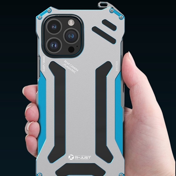 R-JUST Mobilskal till iPhone 14 Pro Max Metall Shockproof Blå