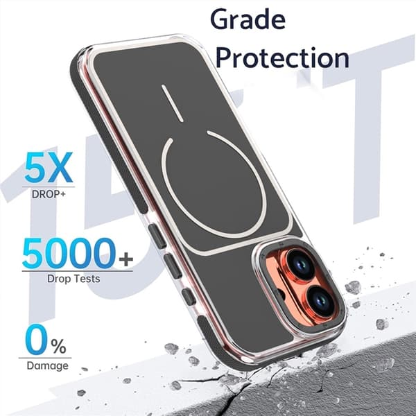 Mobilskal till iPhone 17 MagSafe Dual Färg Shockproof Svart