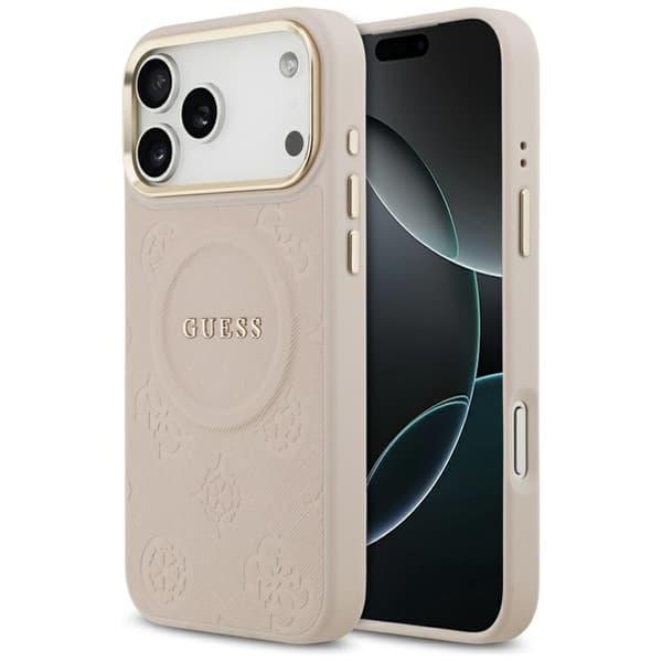 Guess Telefontaske til iPhone 17 Pro Max Magsafe Peony Hot Stamp - Lyserød Rosa