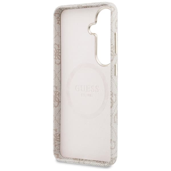 Guess Mobilskal För Galaxy S26 MagSafe 4G Rhinestone Round Logo - Rosa Rosa