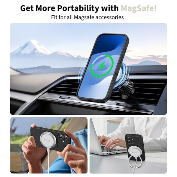 Tech-Protect iPhone 17 Magsafe Silikone Telefontaske - Sort Svart