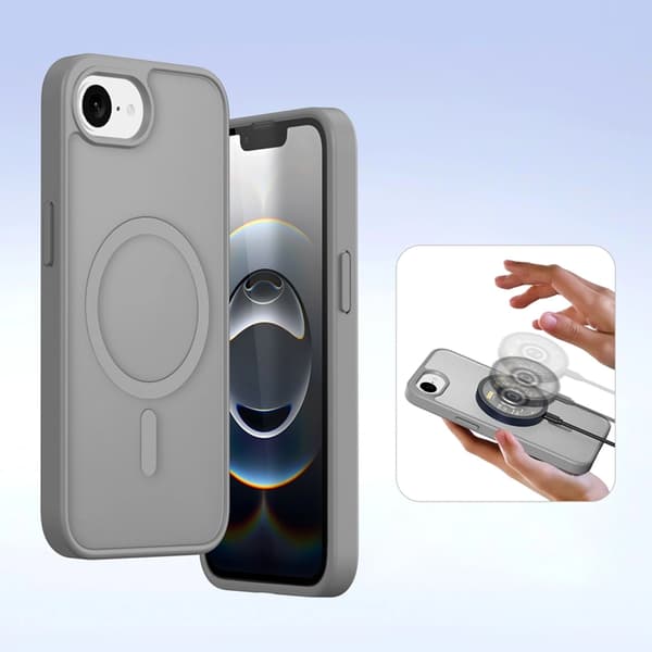 Dux Ducis iPhone 16e Plånboksfodral Lawa Läder - Grå Grå