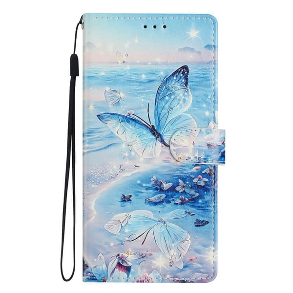 Samsung Galaxy S26 Edge Plånboksfodral Mönstertryck Konstläder - Ocean Butterfly