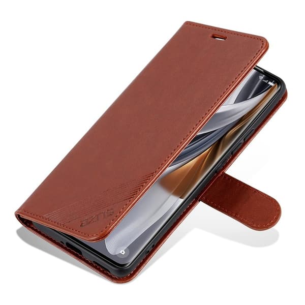 AZNS Samsung Galaxy S24 FE Plånboksfodral Anti-Scratch Konstläder - Brun