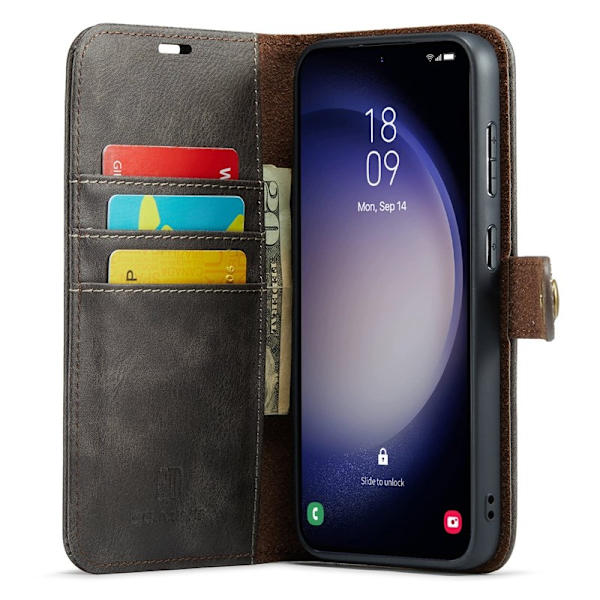 DG.MING Samsung Galaxy A36 5G Plånboksfodral Äkta läder - Grå