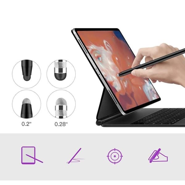 Tech-Protect Stylus Pen med 4 Spids USP-100 - Voilet/Pink Rosa