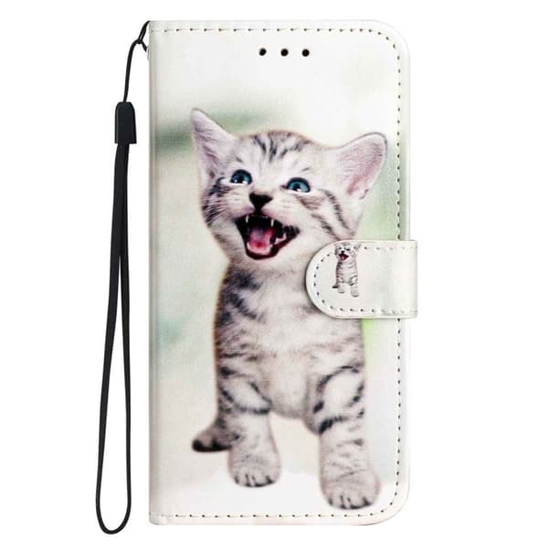 Samsung Galaxy A57 Plånboksfodral Konstläder Tryckt Mönster - Katt