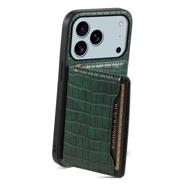 Mobilskal till iPhone 17 Pro Max Korthållare Crocodile - Grön Grön