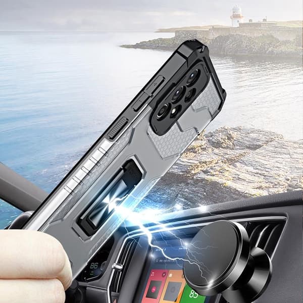 Crystal Ring Kickstand Skal Galaxy A72 4G - Punainen Röd