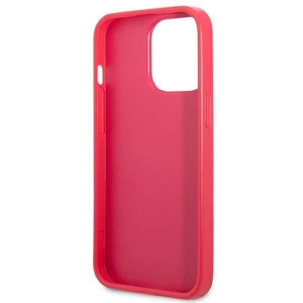 Guess Mobilskal till iPhone 13 Pro Saffiano Small Metall Logo - Rosa Rosa