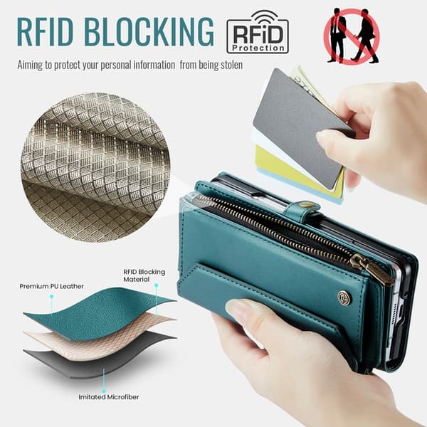 CASEME Galaxy Z Fold 7 Plånboksfodral Med Remmar - Grön Grön