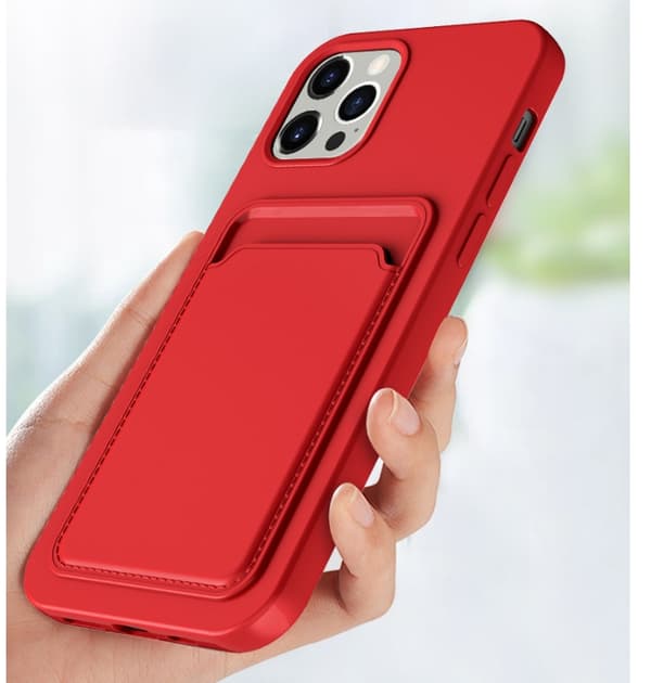 iPhone 13 Pro Cover med Kortlomme - Rød Red